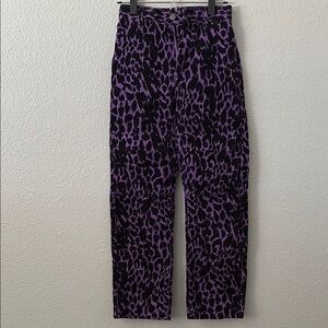 Women’s Purple and Black Leopard Print Pants